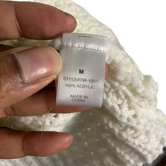 Zenana Premium Women's Ivory Button Accent Cowl Neck Sweater - Picture 6 of 8